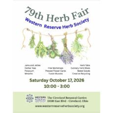 Annual Herb Fair! October 17, 2026